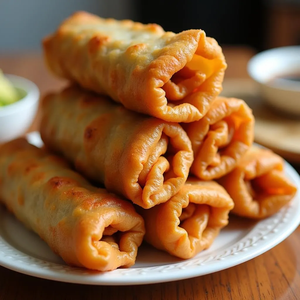 Hanoi street food crispy spring rolls