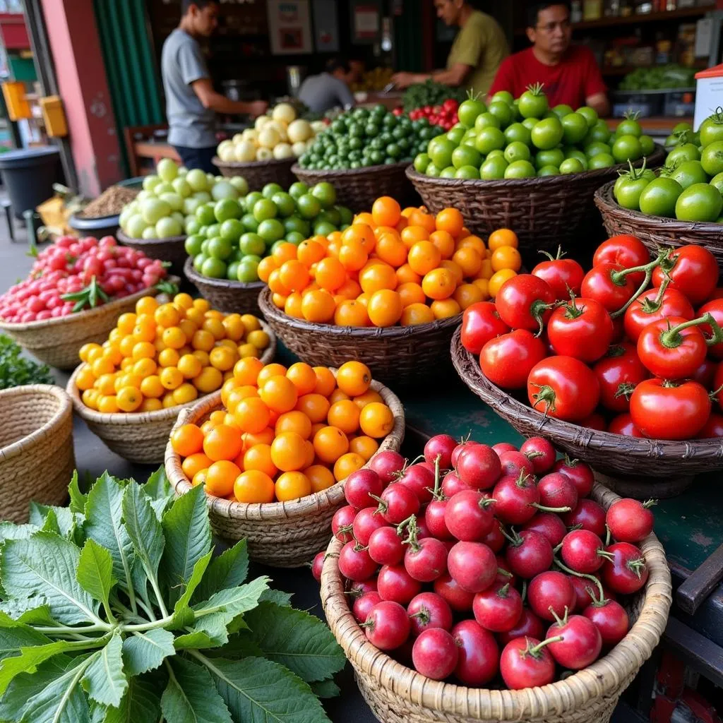 Fresh produce at a Hanoi food market