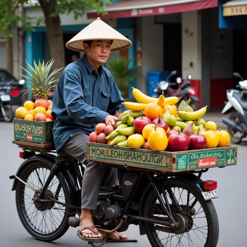 Hanoi Fruit Vendor Motorbike