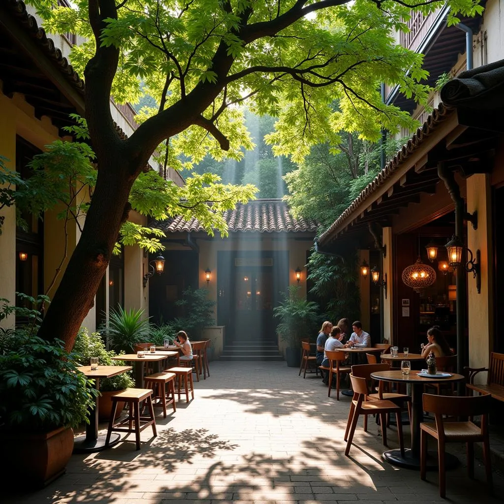 Hanoi hidden courtyard cafe