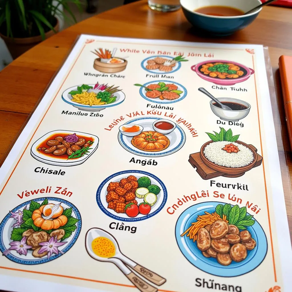 Hanoi Illustrated Food Menu