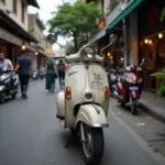 Vintage Vespa with License Plate 89 in Hanoi