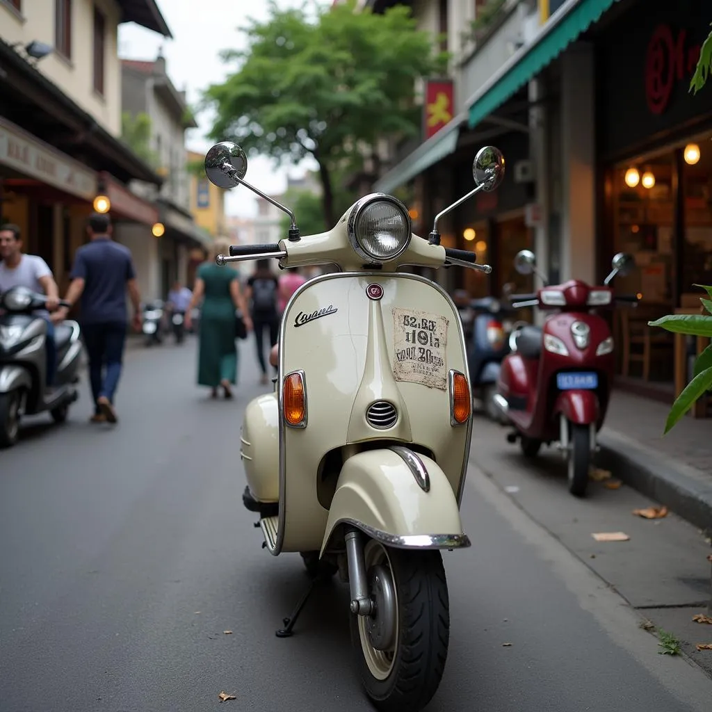 Vintage Vespa with License Plate 89 in Hanoi