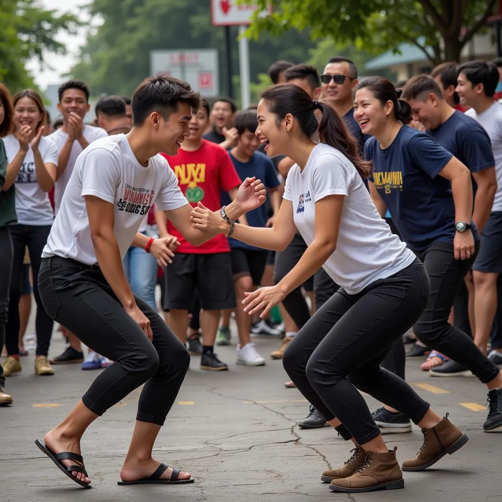 Hanoi Limbo Competition: Tourists and Locals Unite