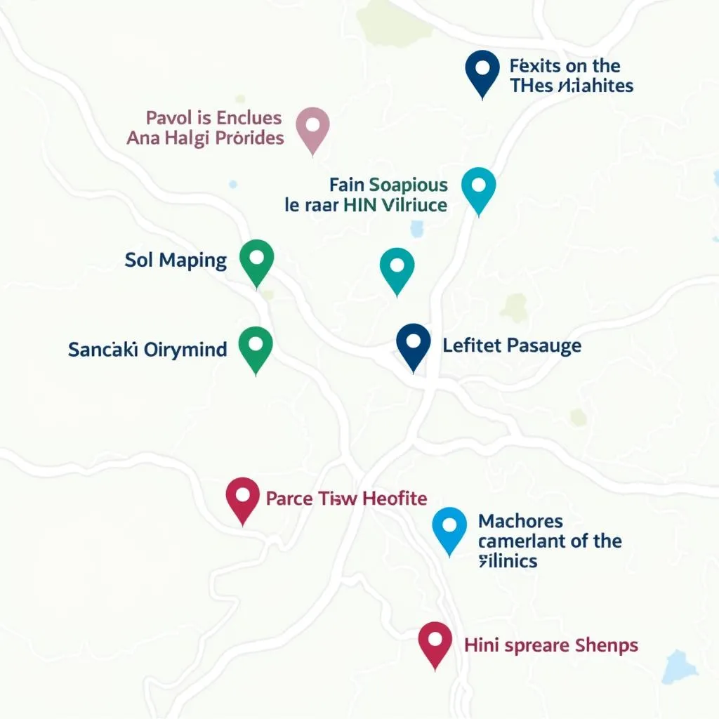 Map of Hanoi with locations of hospitals and clinics offering the HPV vaccine