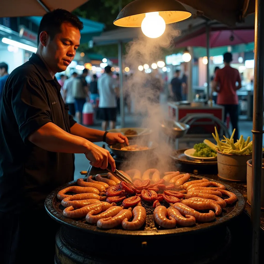 Hanoi night market squid