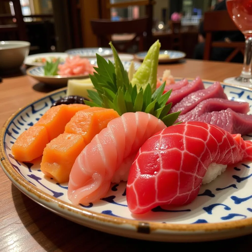 Sashimi plate in Hanoi Old Quarter