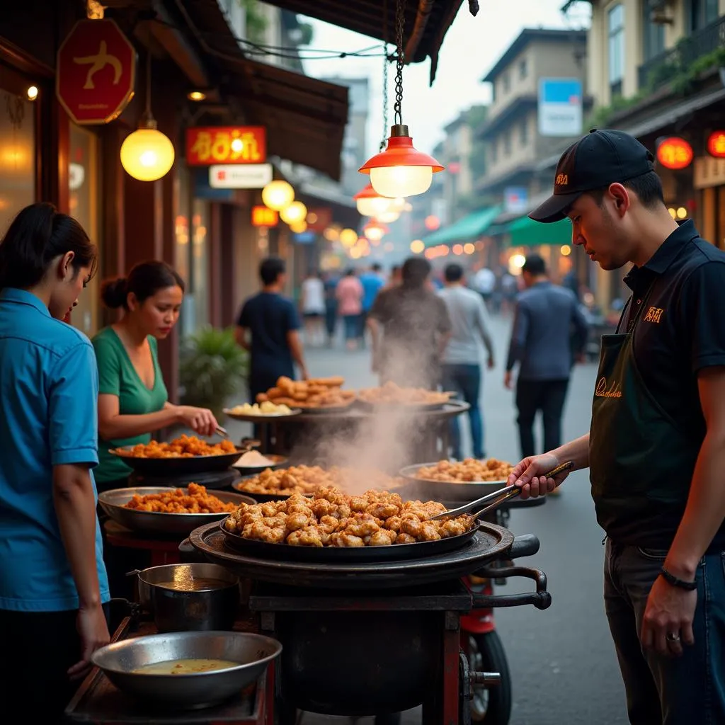 Street food vendor in Hanoi Old Quarter