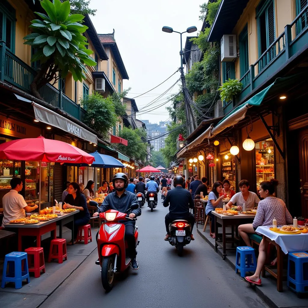 Bustling streets of Hanoi's Old Quarter