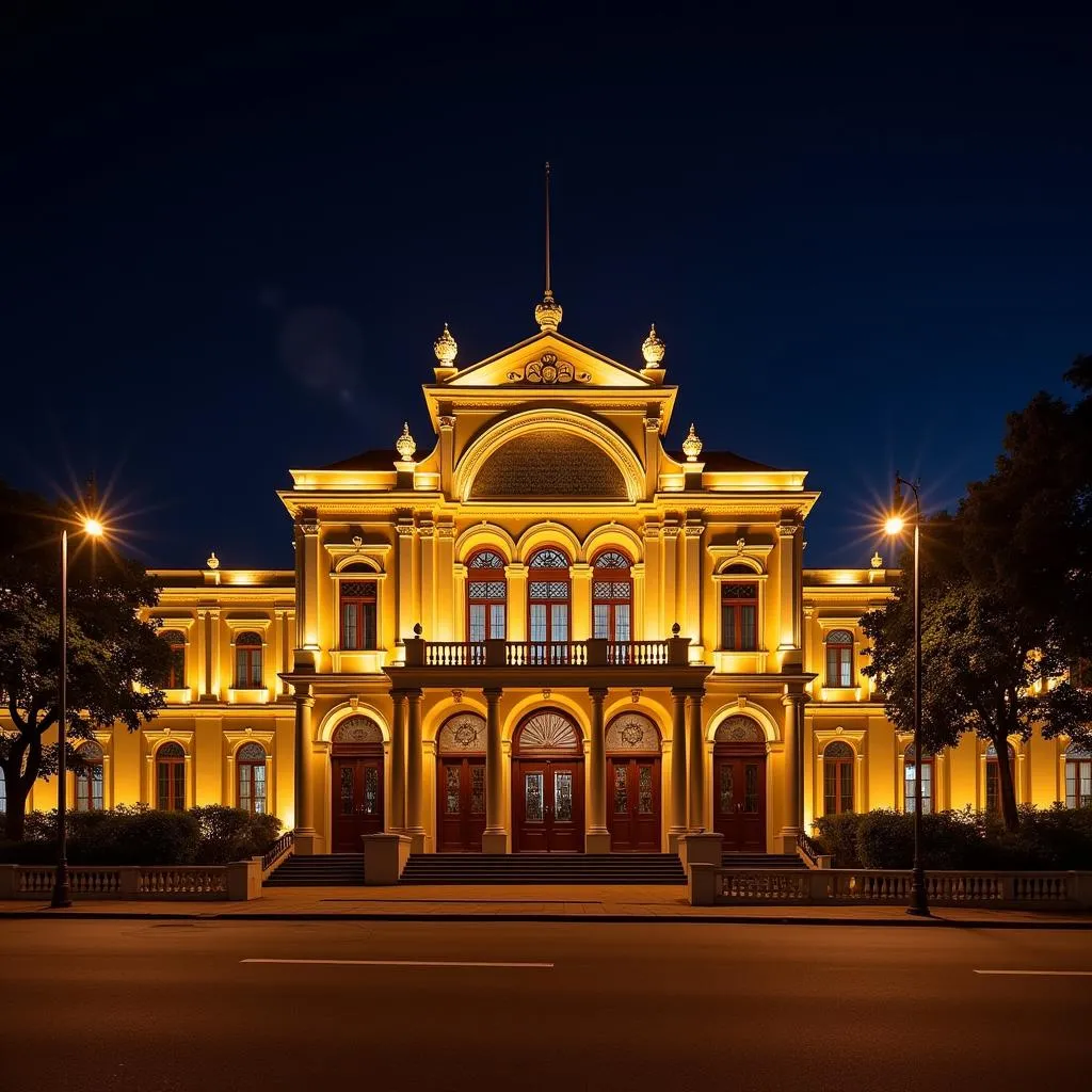 Hanoi Opera House illuminated at night