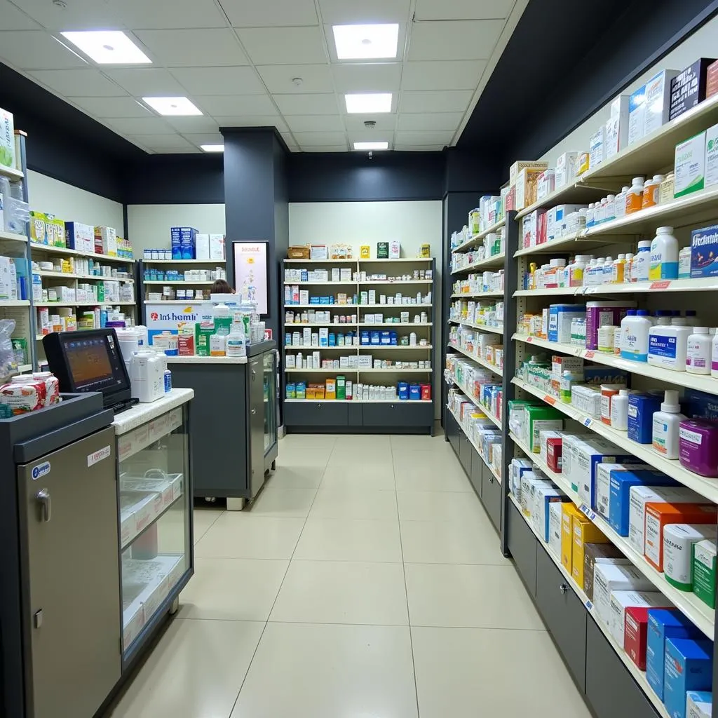 Interior of a pharmacy in Hanoi