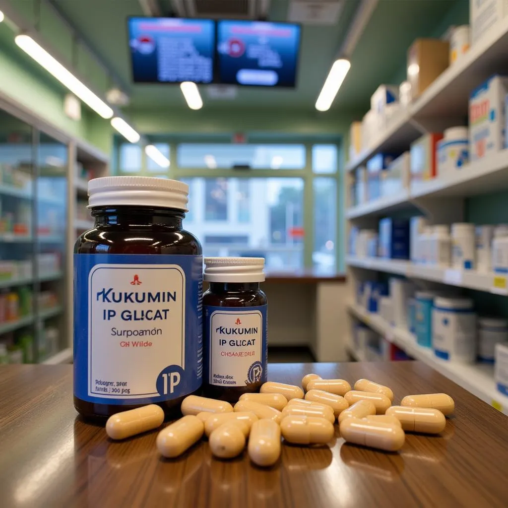 Kukumin IP capsules on display in a Hanoi pharmacy