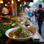 Hanoi pho street food stall