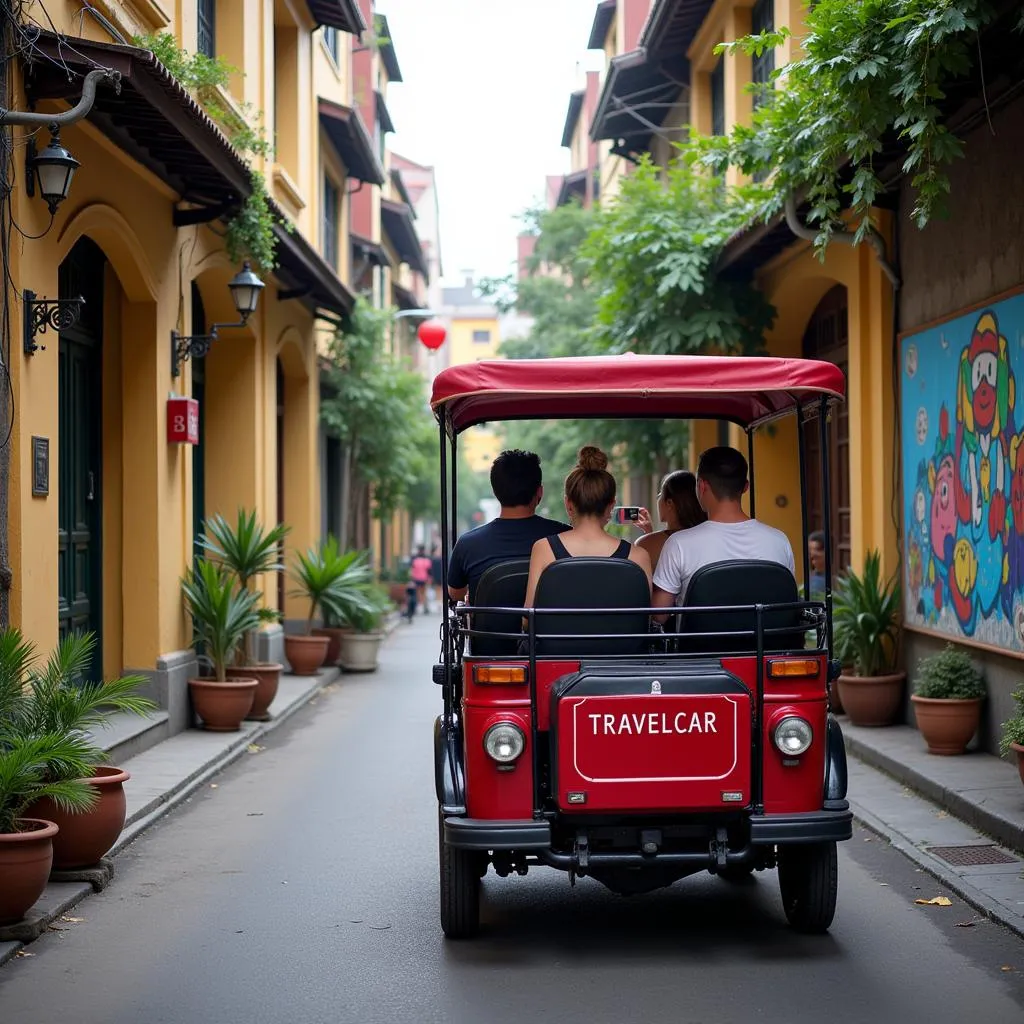  Tourists Admiring Street Art in Hanoi