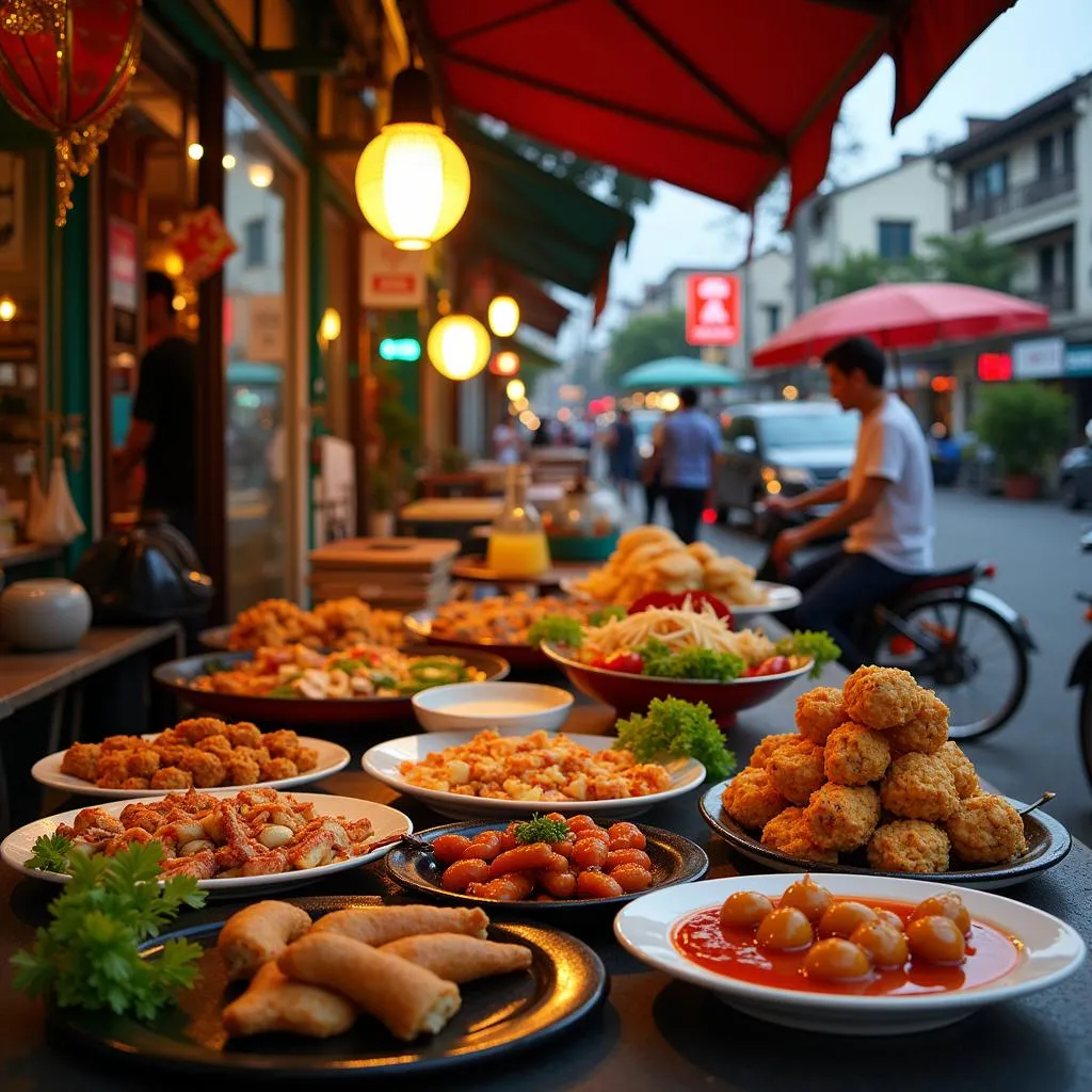 Hanoi street food stalls