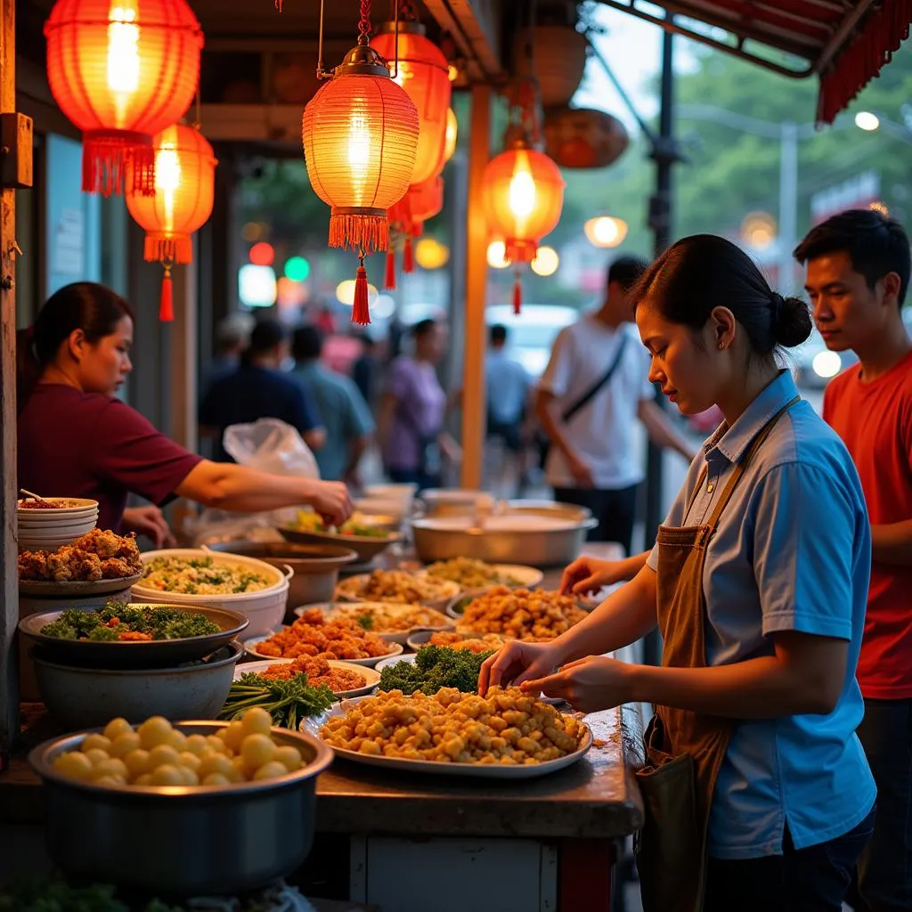 Hanoi street food stall