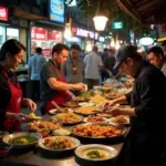 Street food vendors in Hanoi