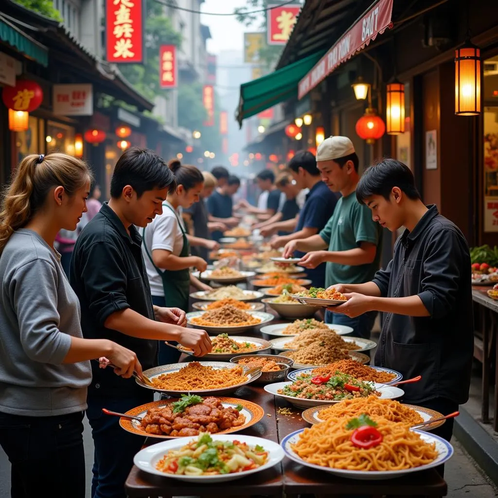 Street Food Vendors in Hanoi Old Quarter