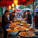 Street food vendors in Hanoi