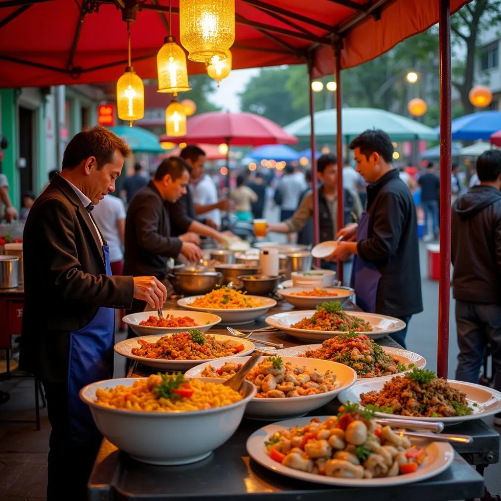 Street food vendors in Hanoi