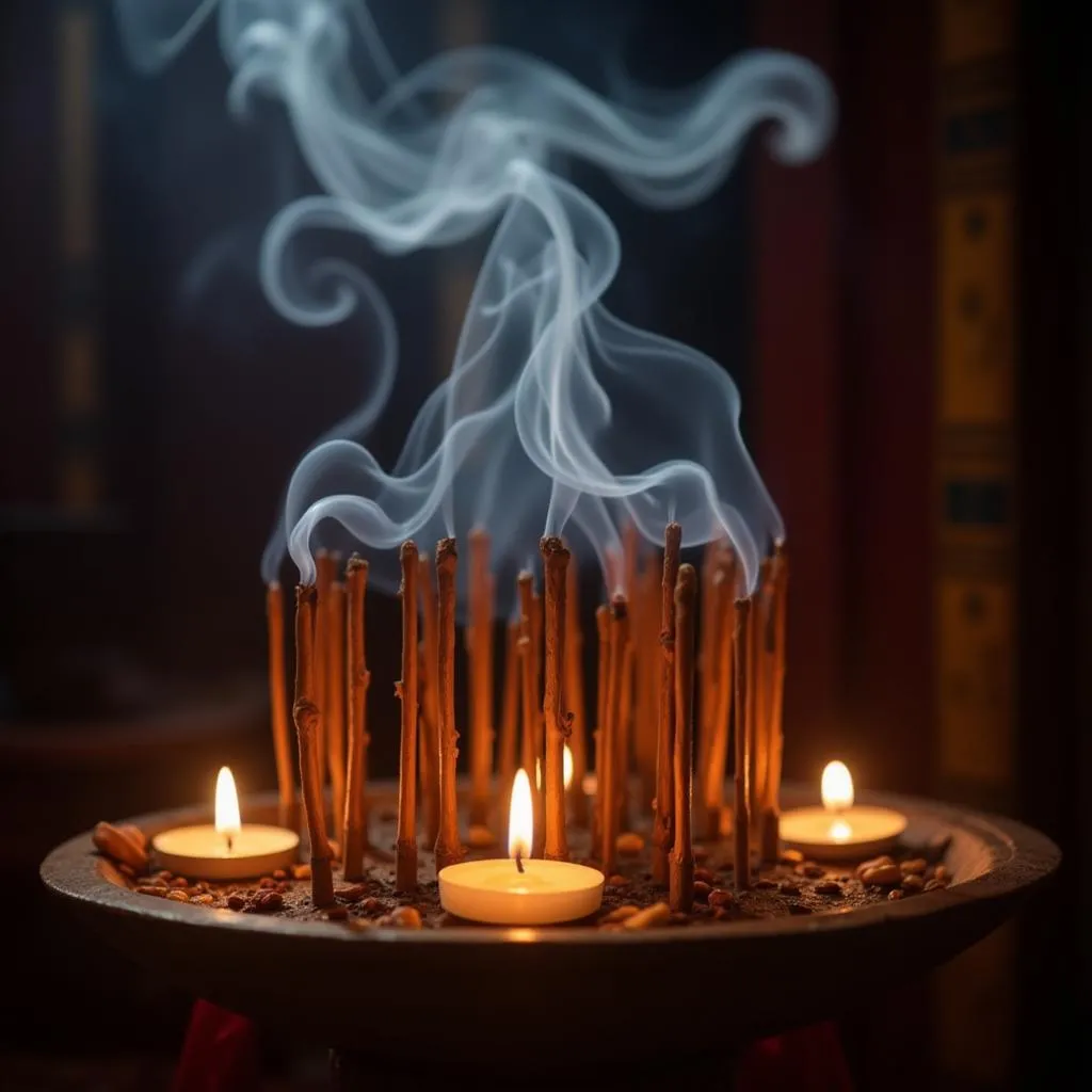 Hanoi Temple Incense Offering