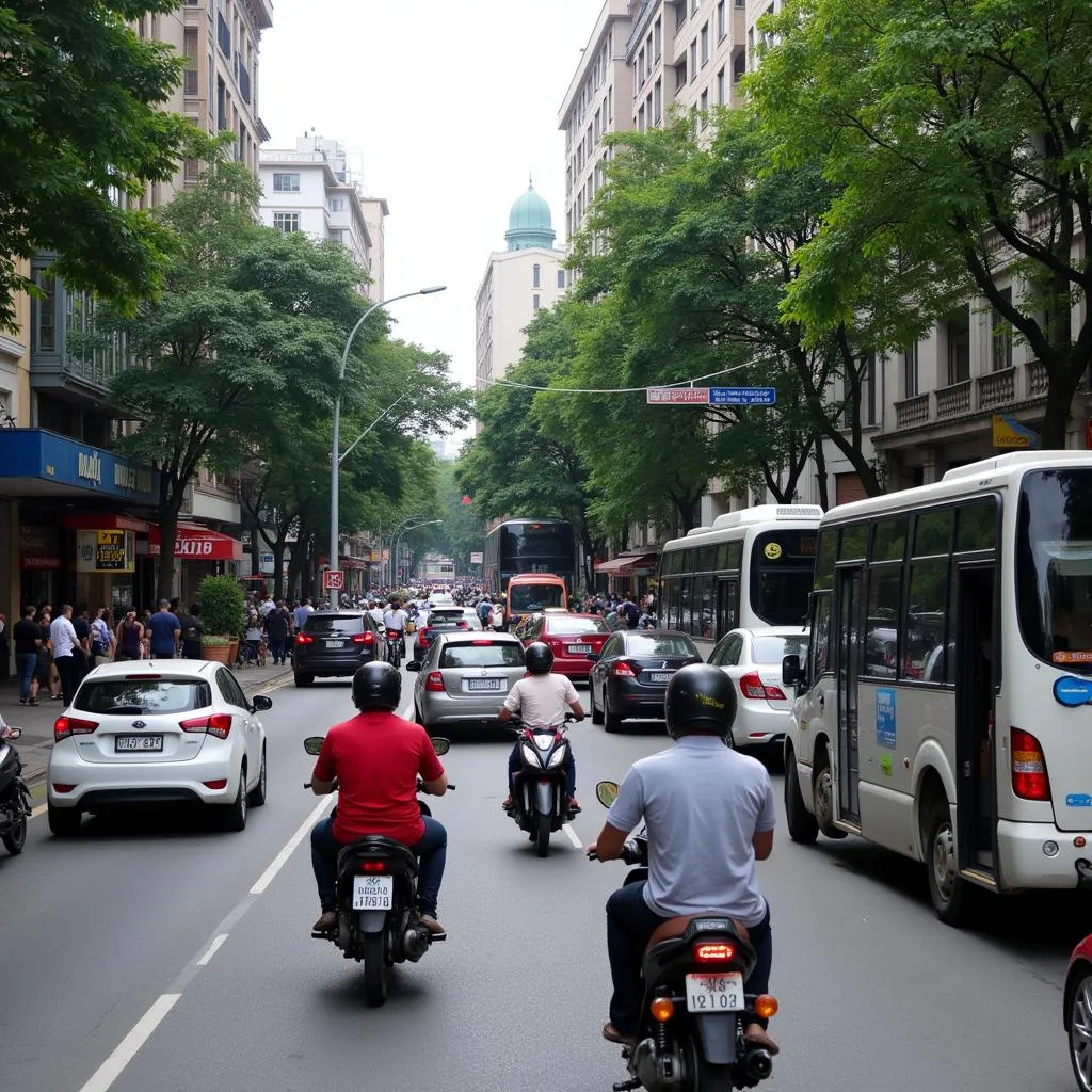 Traffic congestion in Hanoi, Vietnam