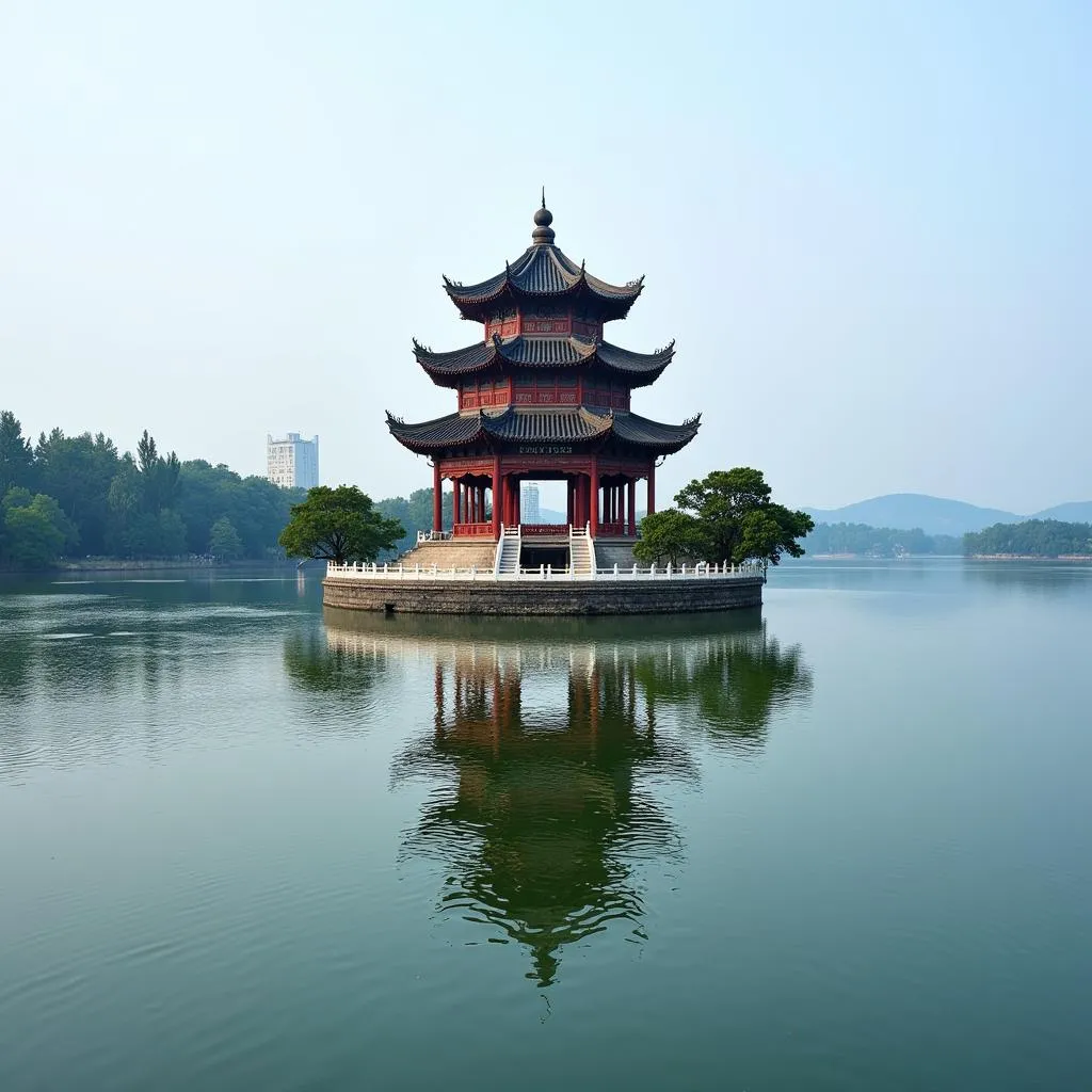 Hanoi Tran Quoc Pagoda West Lake Reflection