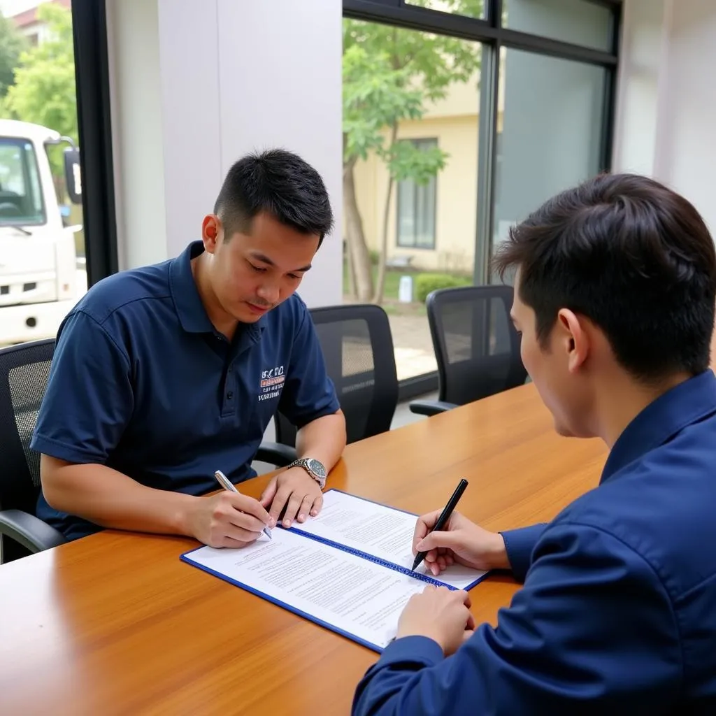 Hanoi Truck Rental Contract Signing