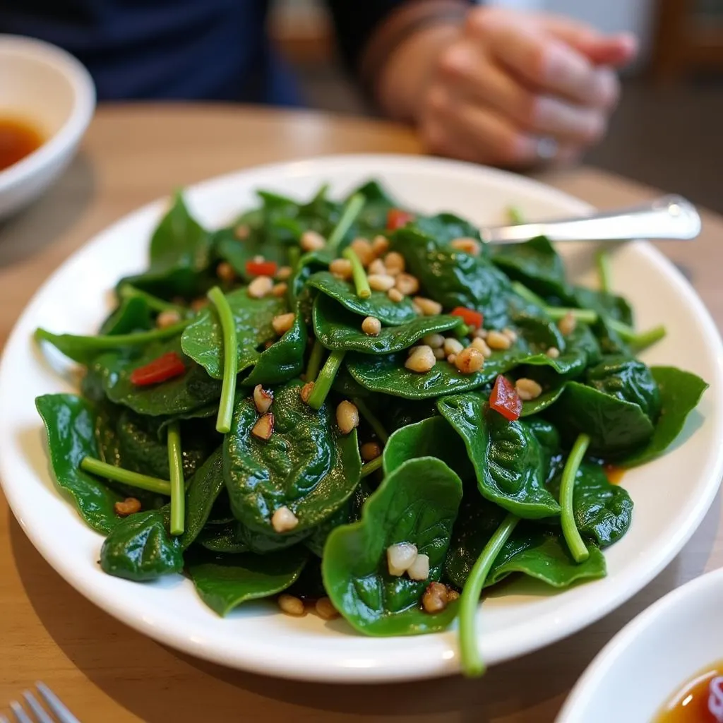 Hanoi water spinach stir-fry