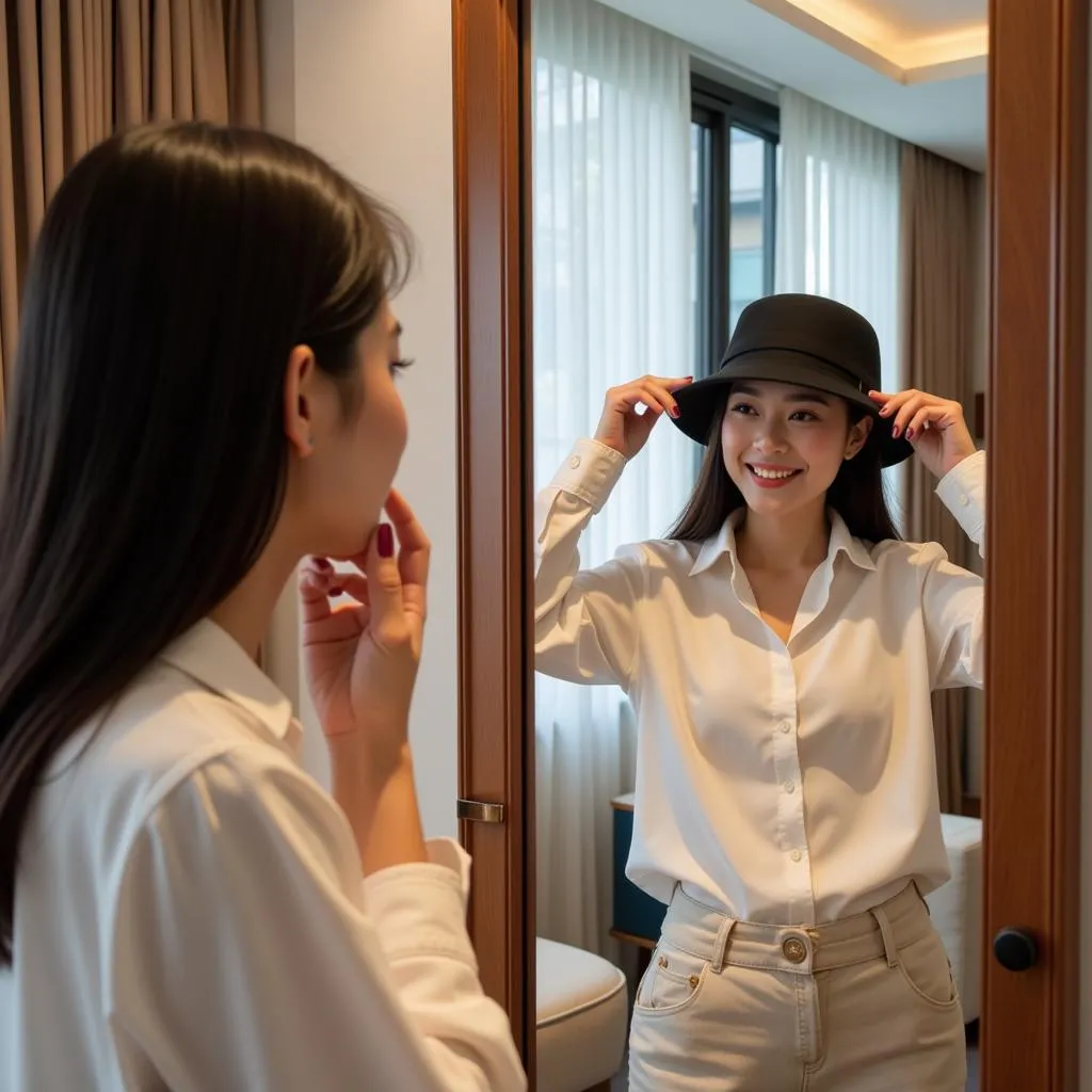 Women getting ready in Hanoi