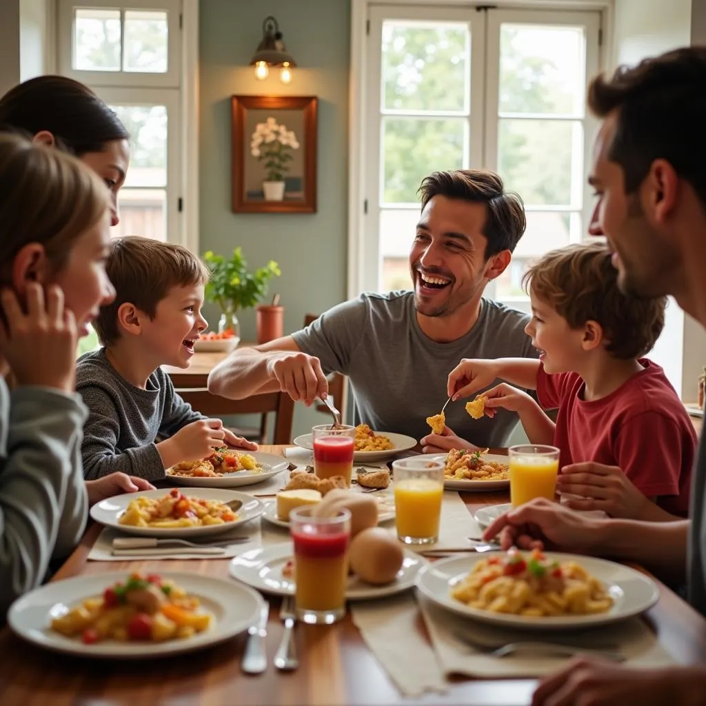 Family eating together