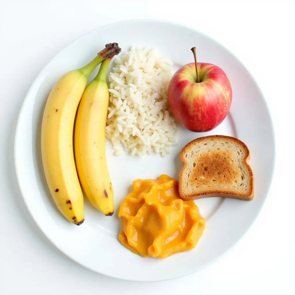 Plate of Healthy Foods for Diarrhea Relief