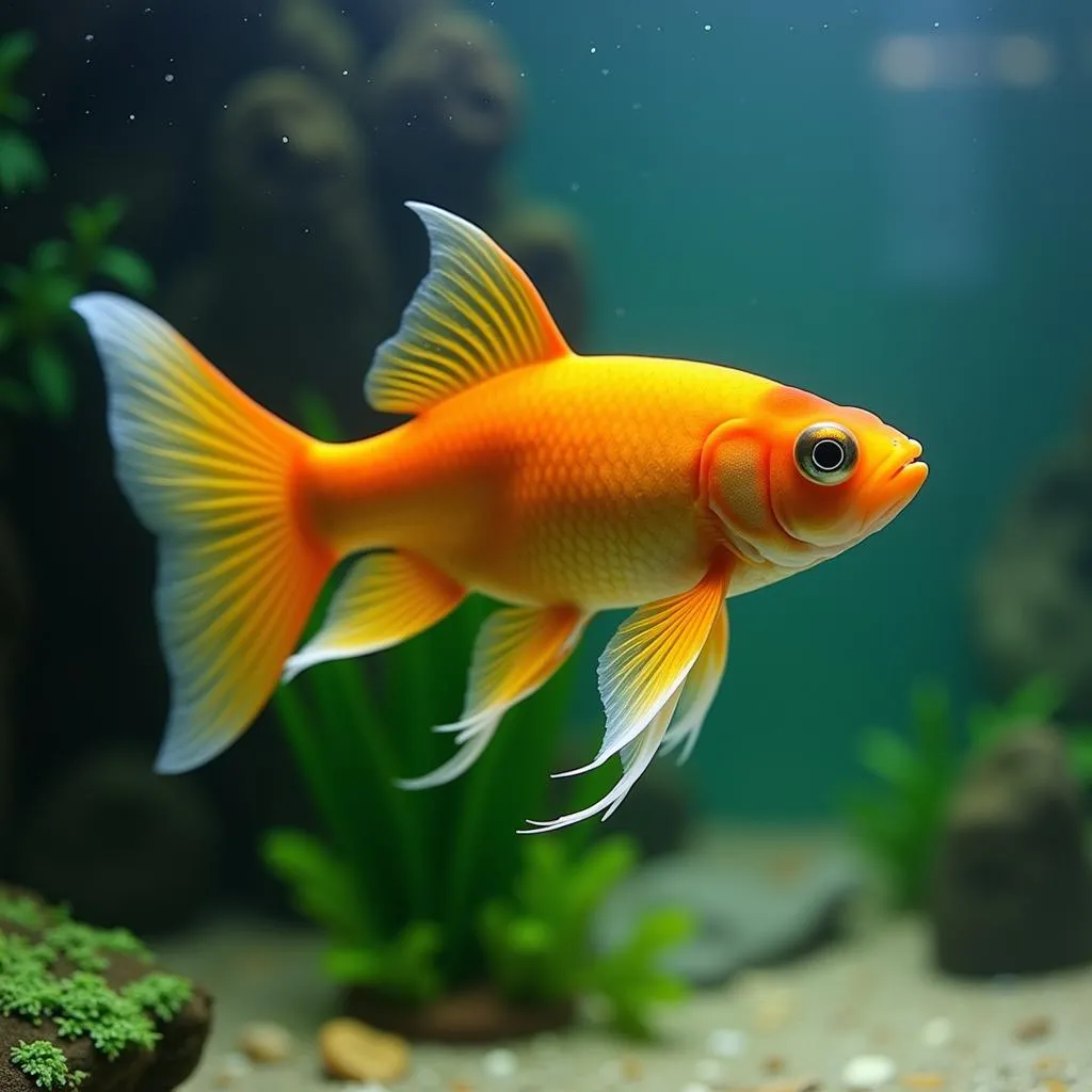 A healthy Kim Giang fighting fish with vibrant colors and flowing fins