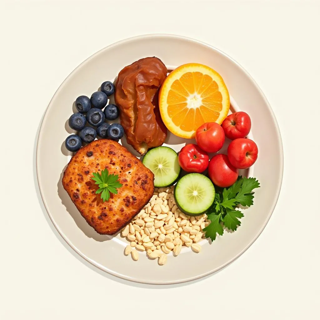 A plate filled with colorful and nutritious food