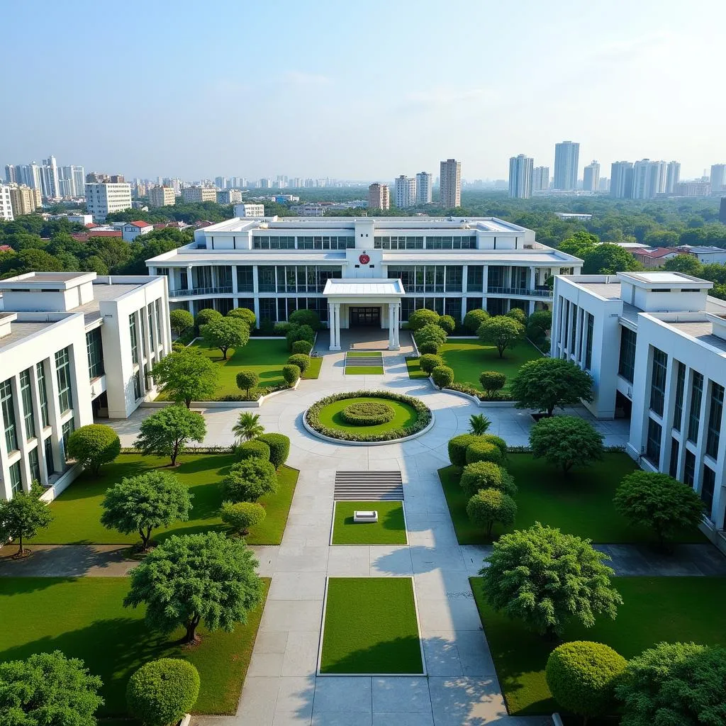 Spacious and green campus of Hoa Sen University in District 6