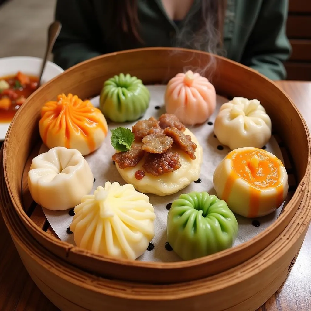 Assortment of Hong Kong-style dim sum served in Hanoi