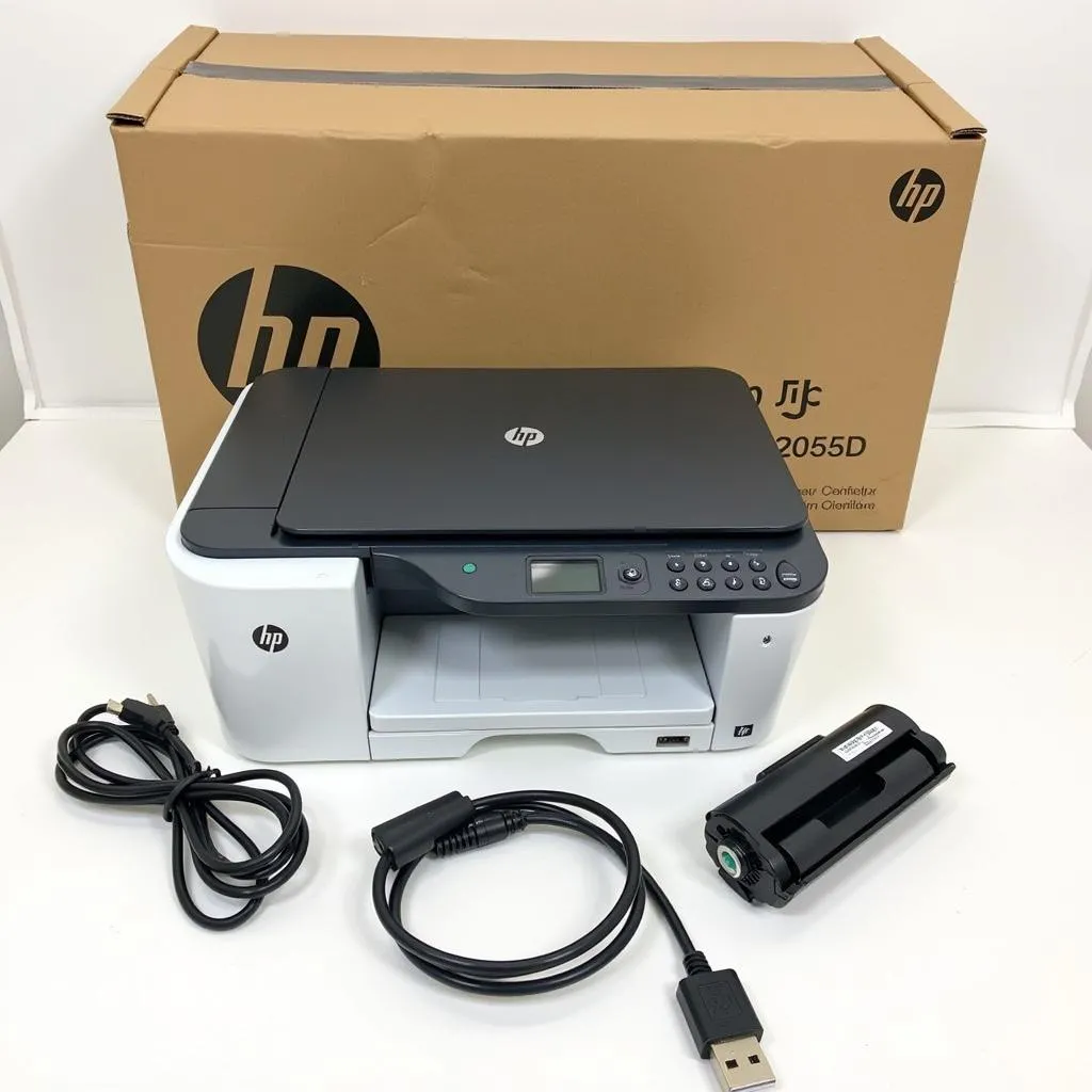 HP LaserJet P2055d printer and accessories