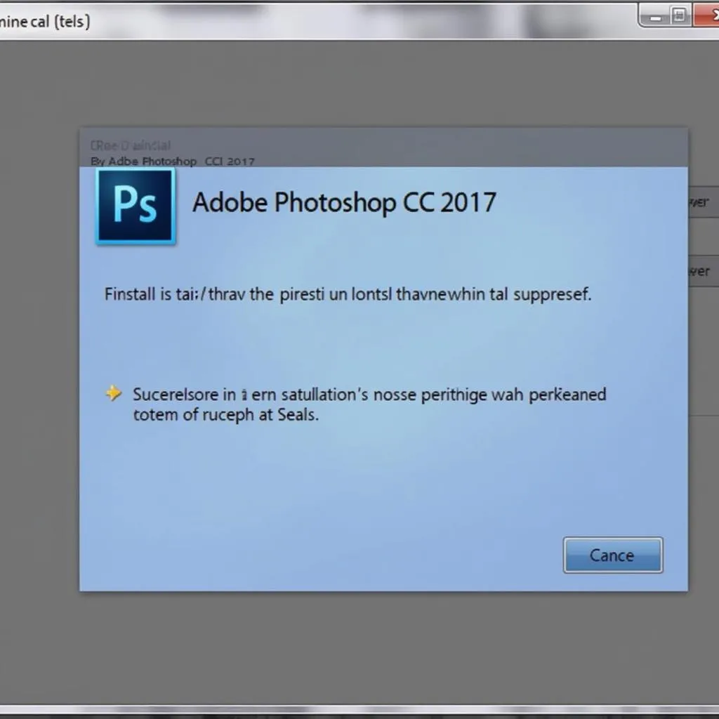 Installing Photoshop CC 2017 - Progress Bar