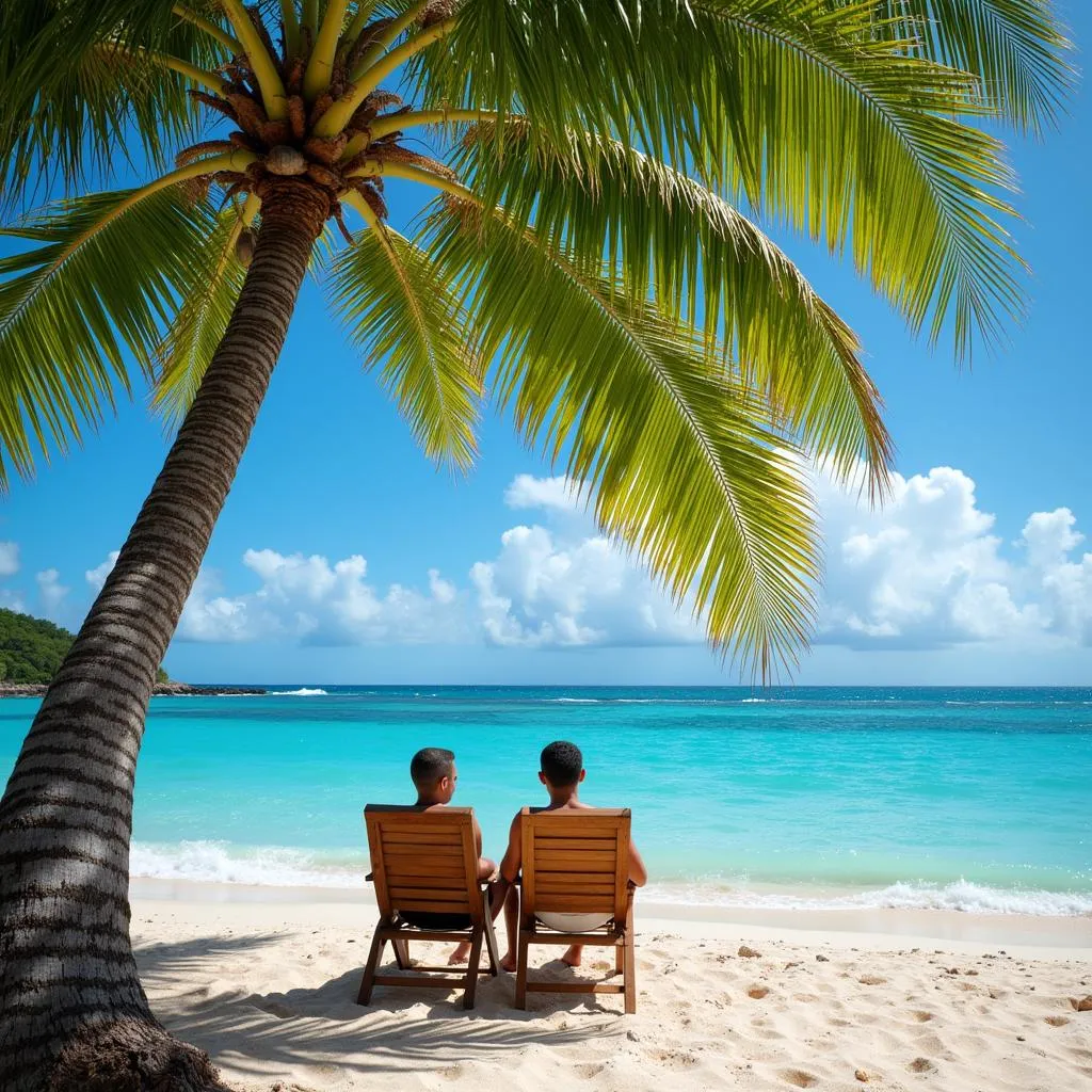 Relaxing on a Jamaican Beach