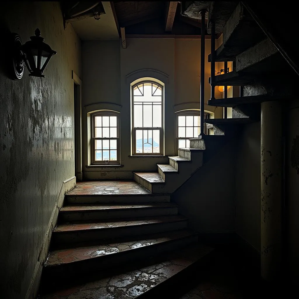 Internal spiral staircase of Ke Ga Lighthouse