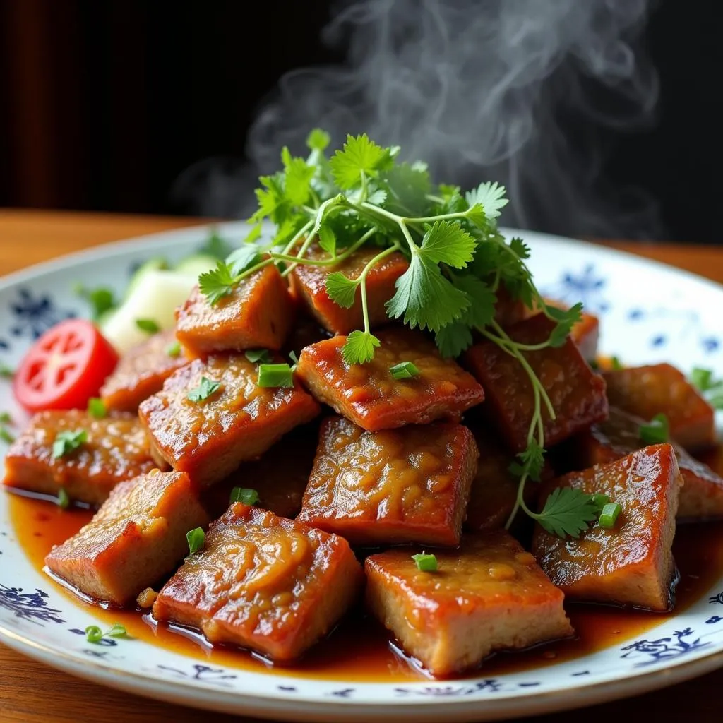 Steamed pork belly dish in Lang Son