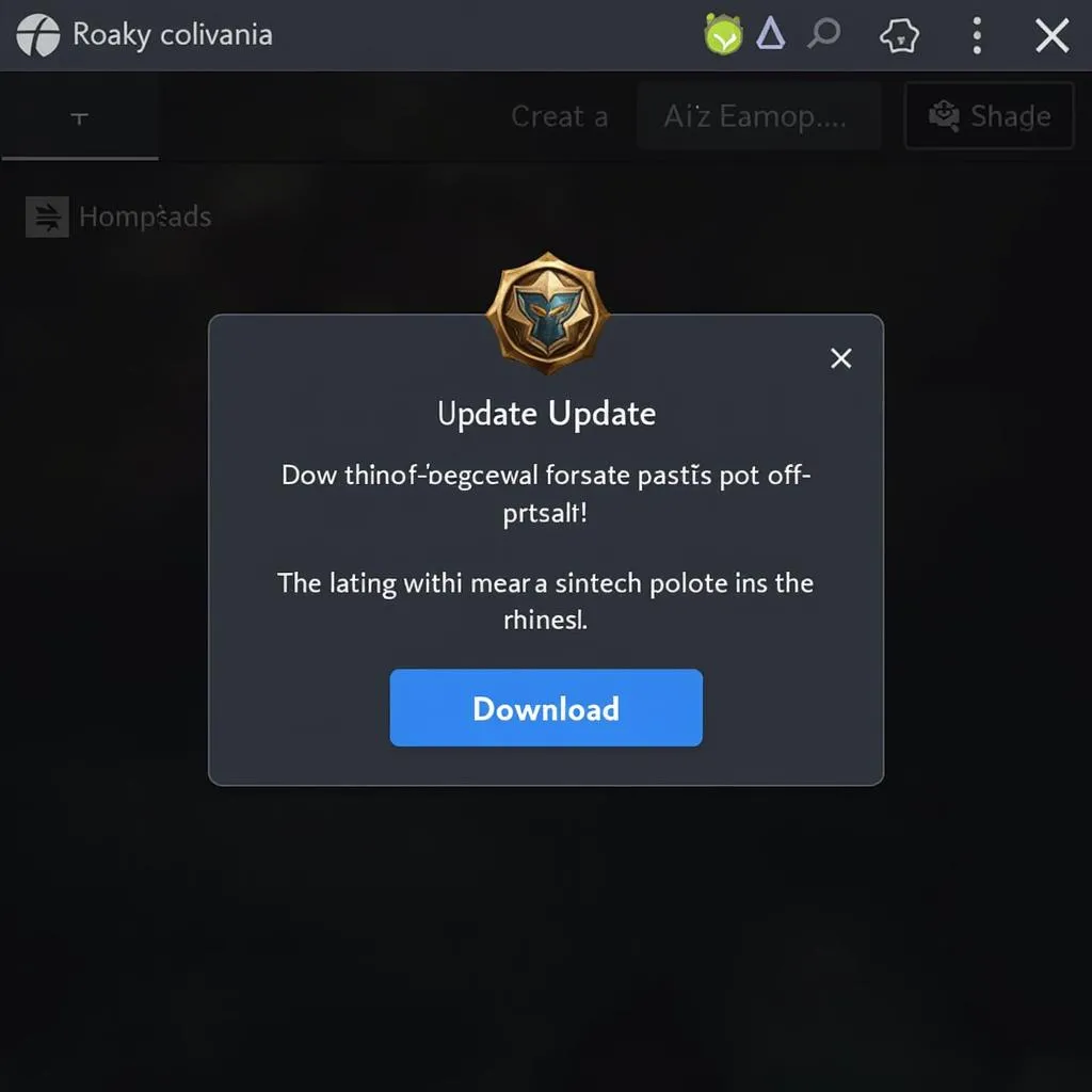 League of Legends client displaying an update notification