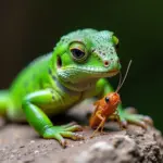 Lizard Enjoying a Cricket