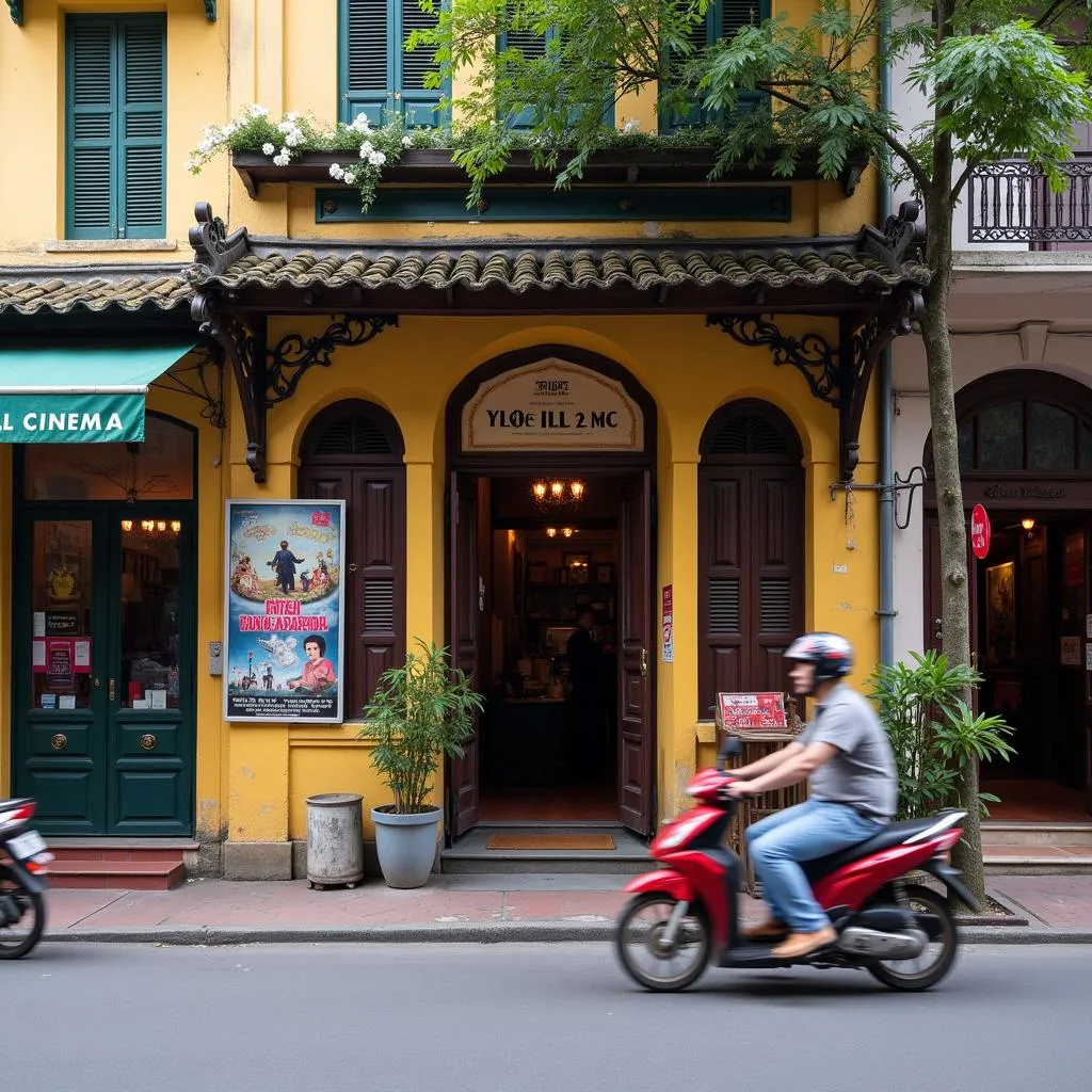 Photo of a traditional Vietnamese cinema in Hanoi's Old Quarter