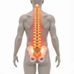 Diagram of the Lumbar Spine with Degenerative Disc Disease