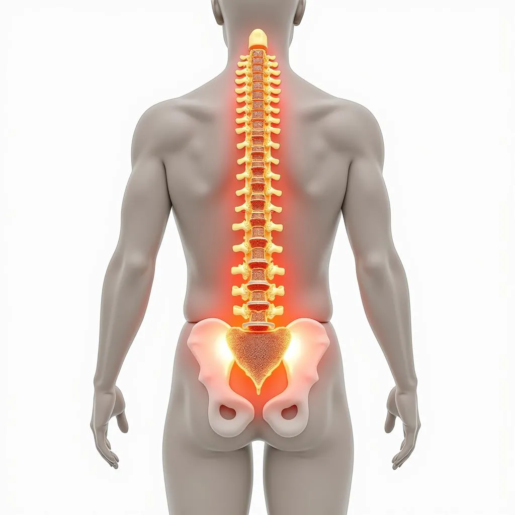 Diagram of the Lumbar Spine with Degenerative Disc Disease