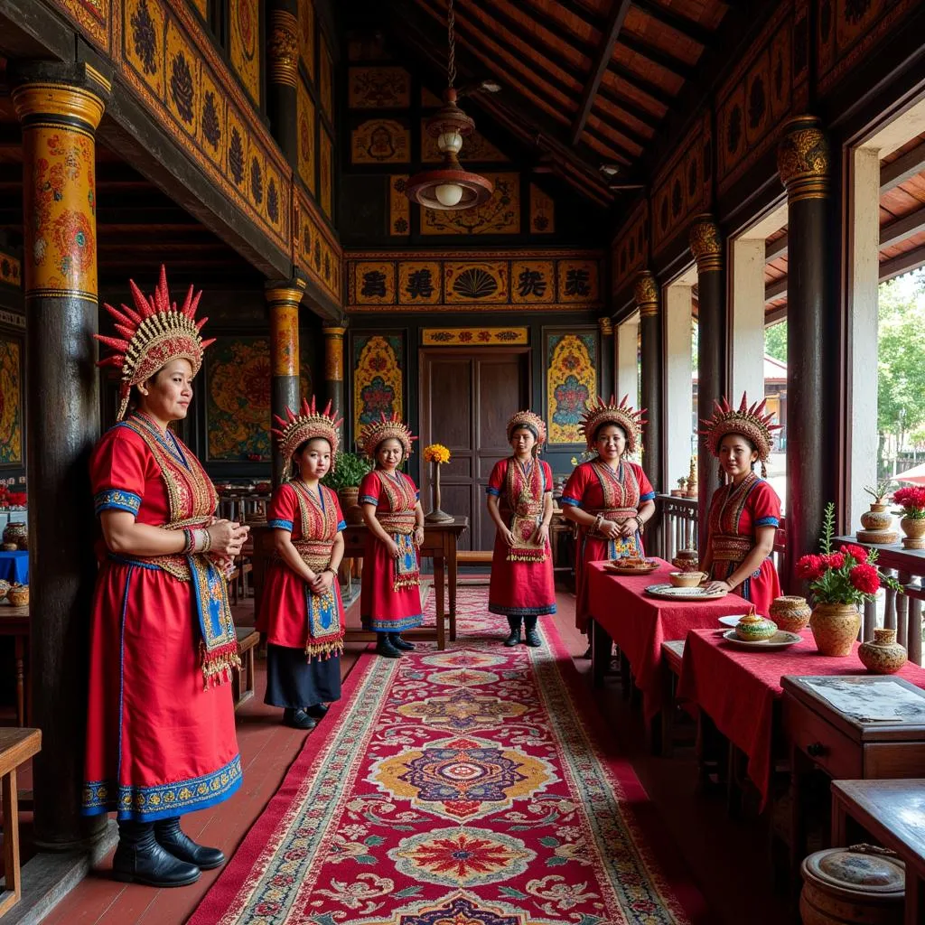 M'Nong People in their Traditional Longhouse