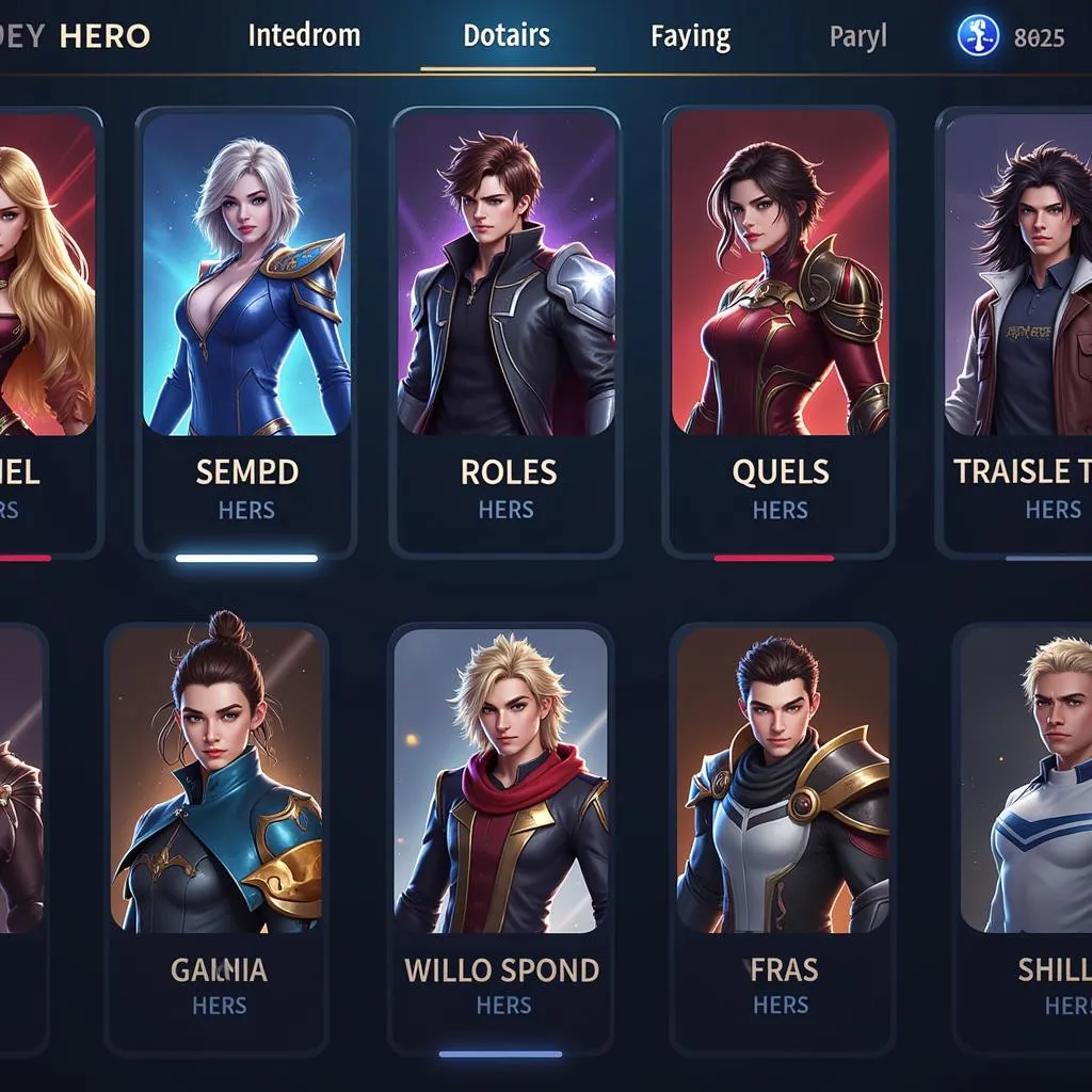 Mobile Legends Hero Selection Screen