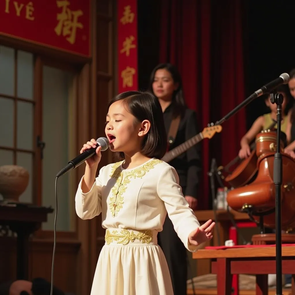 Ngoc Mai performing in Bac Giang