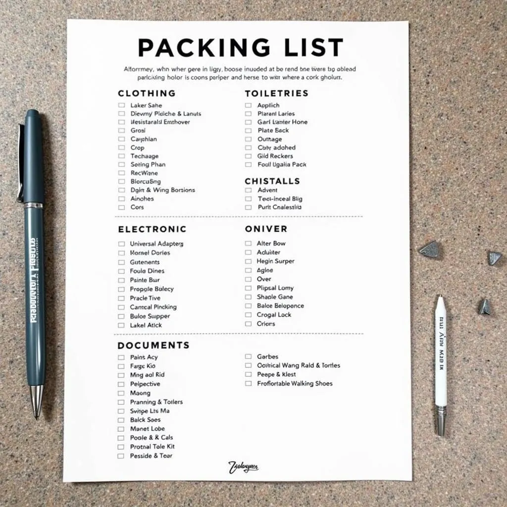 Packing List Essentials